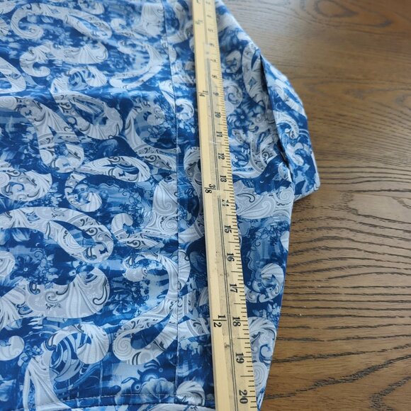 Society of Threads Mens Slim Fit Blue White Paisley Button-Down Shirt Size XL - Picture 13 of 16